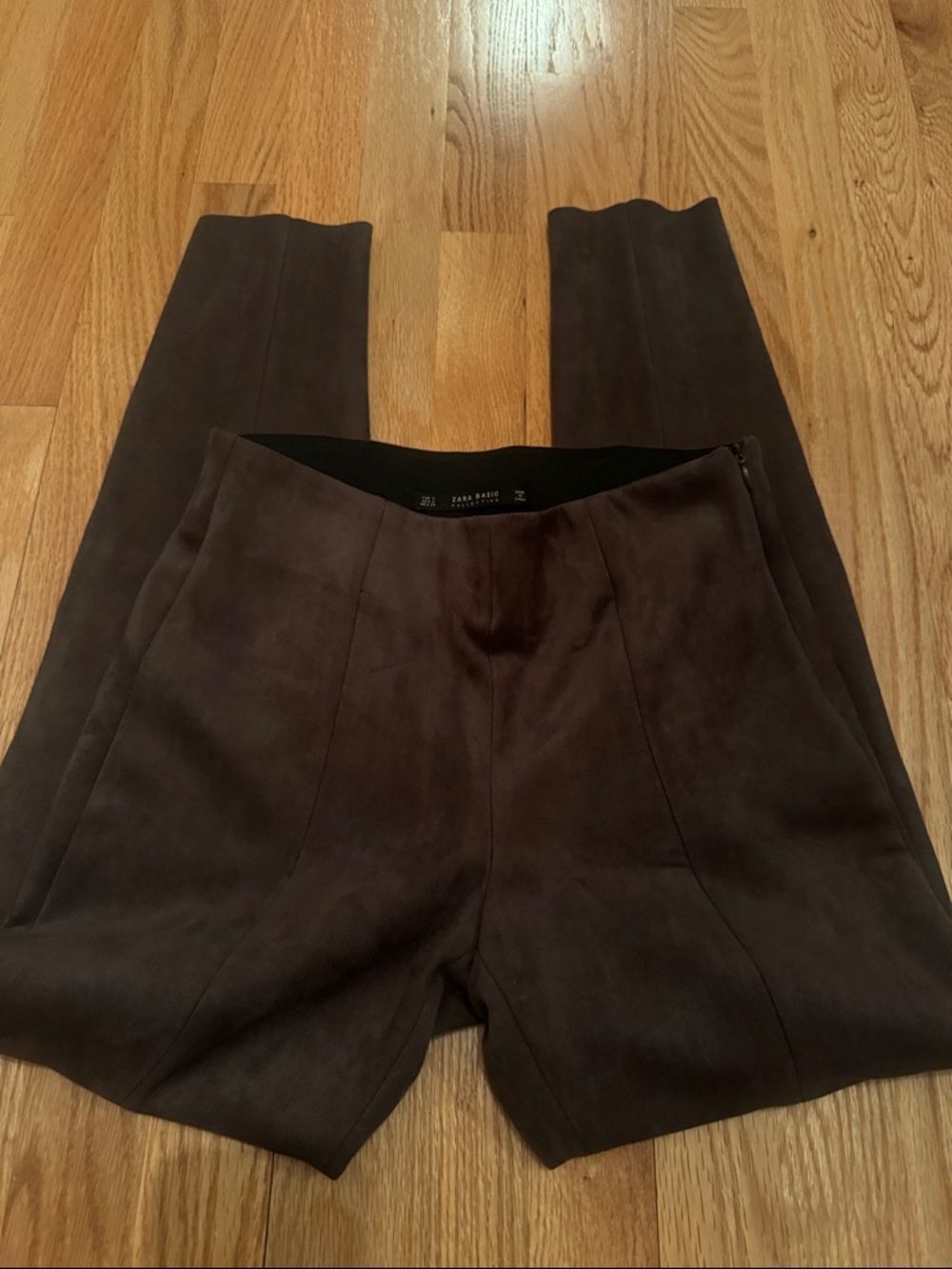 Zara Basic Dark Brown Suede pant